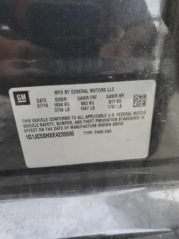 2014 CHEVROLET SONIC LT  