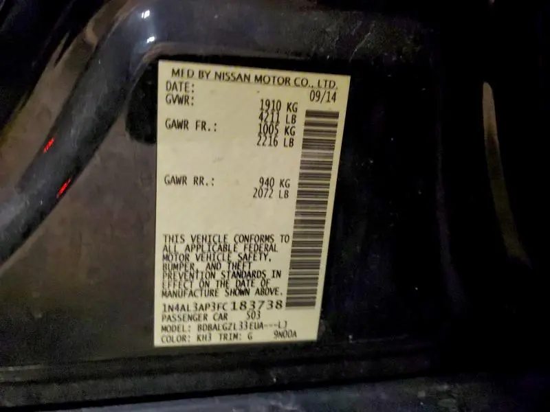 2015 NISSAN ALTIMA 2.5  