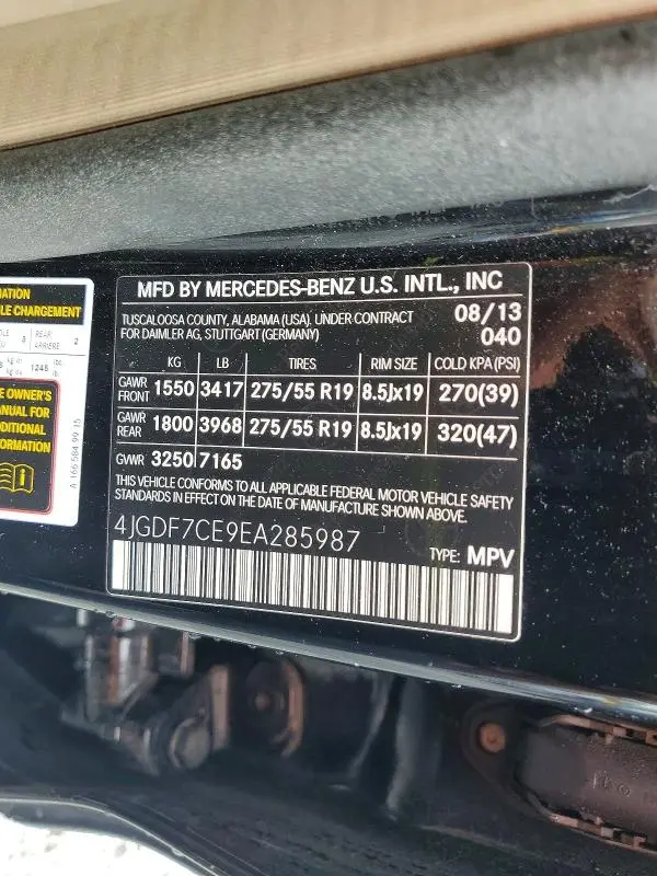 2014 MERCEDES-BENZ GL 450 4MATIC  