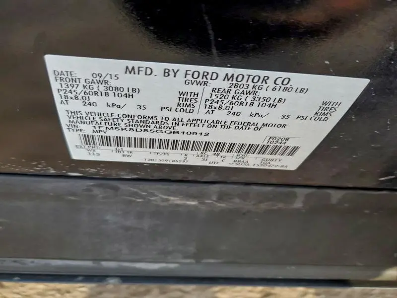 2016 FORD EXPLORER XLT  