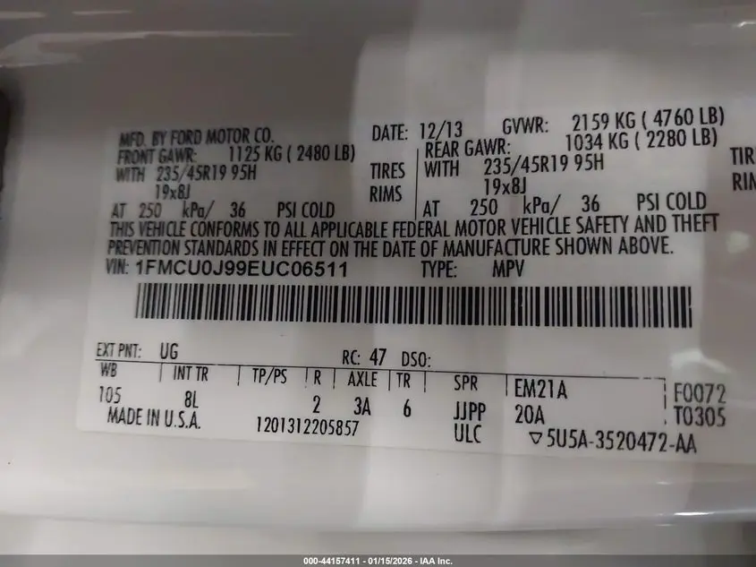 2014 FORD ESCAPE TITANIUM