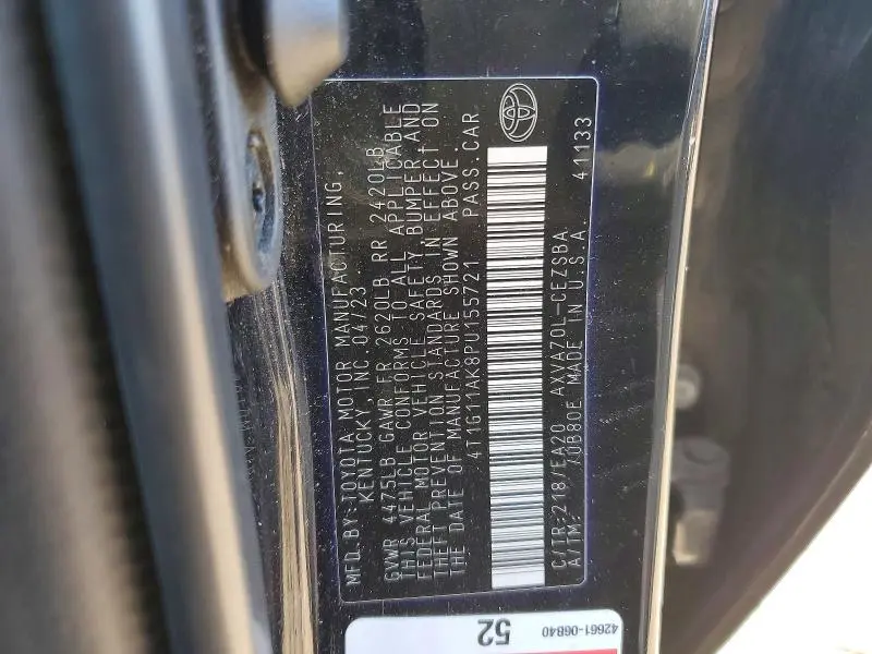 2023 TOYOTA CAMRY SE  