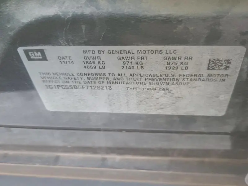 2015 CHEVROLET CRUZE LT  