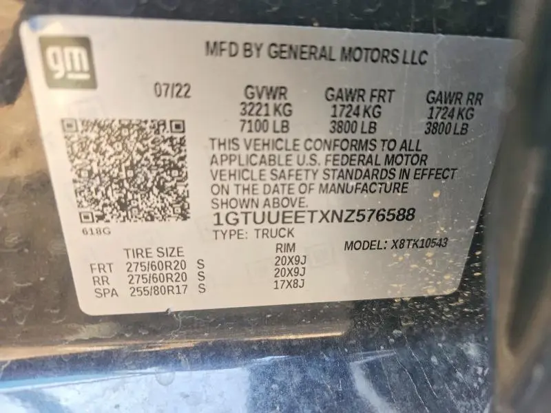 2022 GMC SIERRA K1500 AT4  
