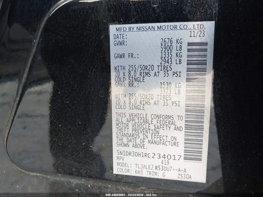 2024 NISSAN PATHFINDER PLATINUM FWD