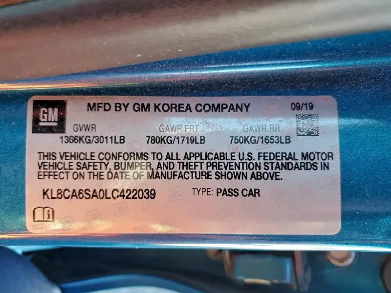 2020 CHEVROLET SPARK LS  