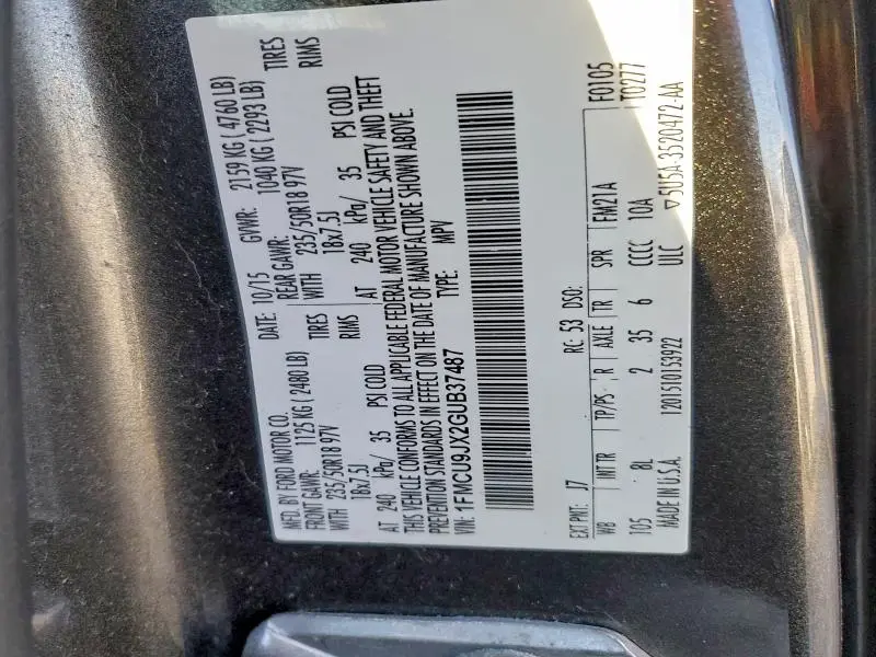 2016 FORD ESCAPE TITANIUM  