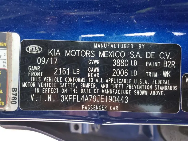 2018 KIA FORTE LX  