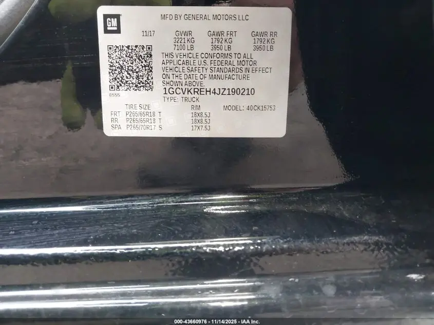 2018 CHEVROLET SILVERADO 1500 1LT