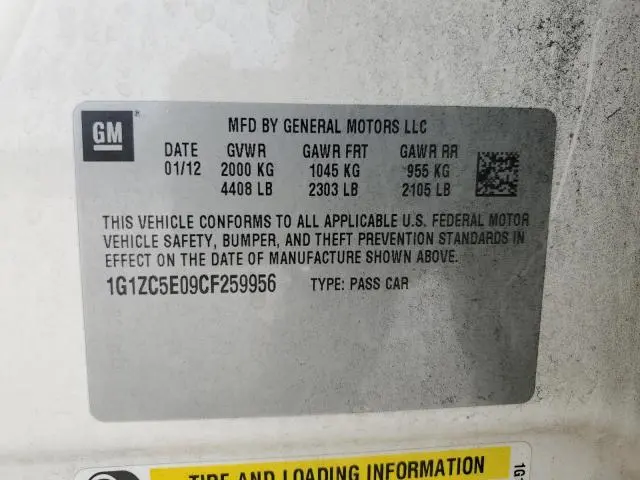 2012 CHEVROLET MALIBU 1LT