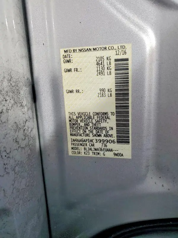 2017 NISSAN MAXIMA 3.5S  