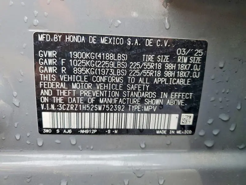 2025 HONDA HR-V SPORT  