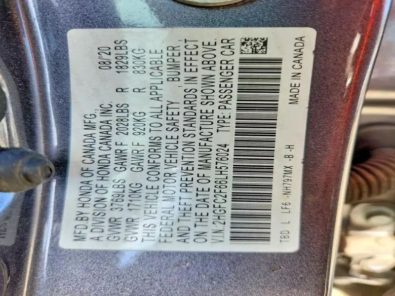 2020 HONDA CIVIC LX  