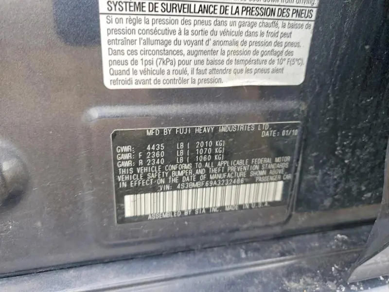 2010 SUBARU LEGACY 2.5I PREMIUM  