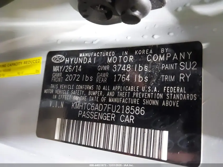 2015 HYUNDAI VELOSTER FLEX