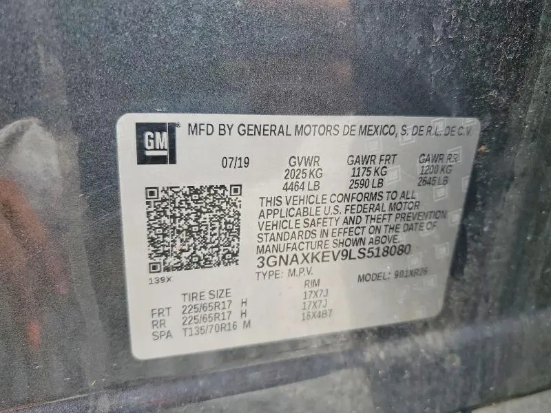 2020 CHEVROLET EQUINOX LT  