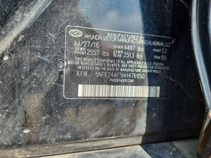 2017 HYUNDAI SONATA SE  