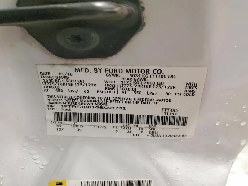 2016 FORD F350 SUPER DUTY  