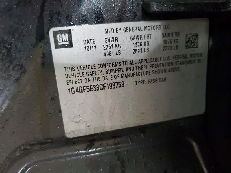 2012 BUICK LACROSSE PREMIUM  