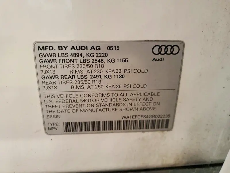 2016 AUDI Q3 PREMIUM PLUS  