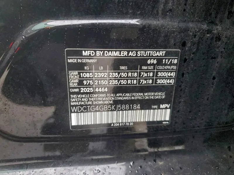 2019 MERCEDES-BENZ GLA 250 4MATIC  