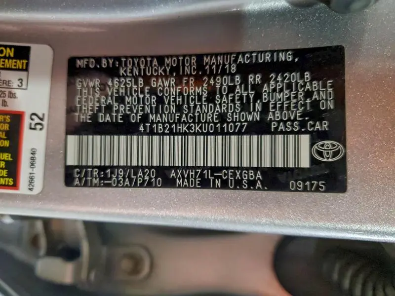 2019 TOYOTA CAMRY HYBRID  