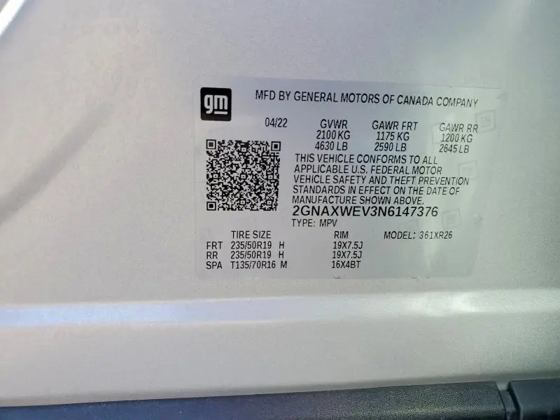 2022 CHEVROLET EQUINOX RS  