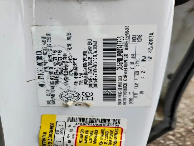 2013 FORD FUSION SE HYBRID  