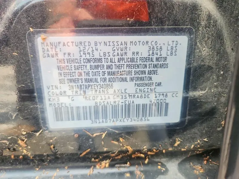 2014 NISSAN SENTRA SR  