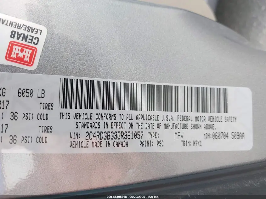 2016 DODGE GRAND CARAVAN SE PLUS