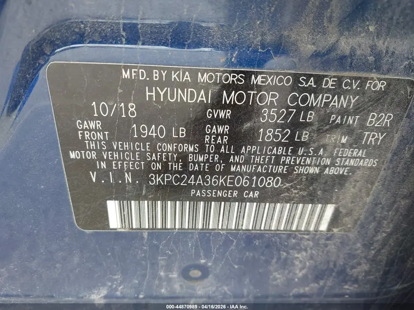 2019 HYUNDAI ACCENT SE