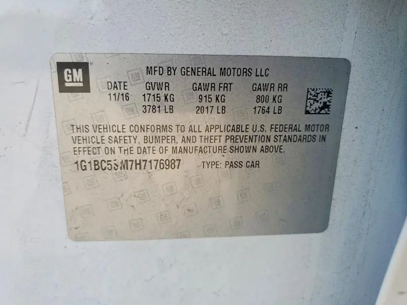 2017 CHEVROLET CRUZE LS  