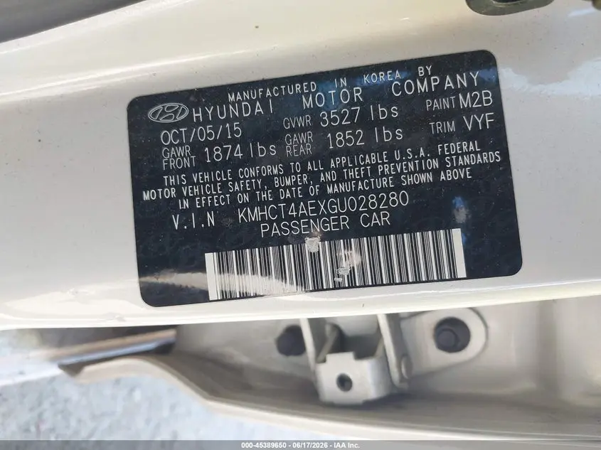 2016 HYUNDAI ACCENT SE