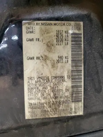 2018 NISSAN ALTIMA 2.5