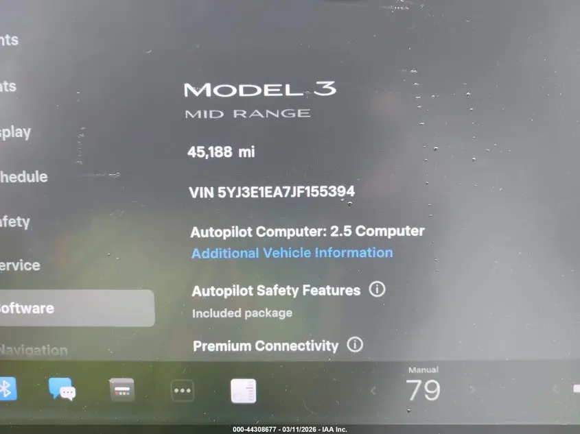 2018 TESLA MODEL 3 LONG RANGE/MID RANGE