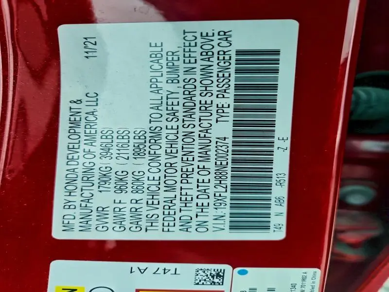 2022 HONDA CIVIC SPORT  