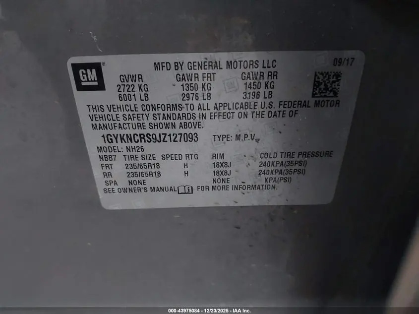 2018 CADILLAC XT5 LUXURY