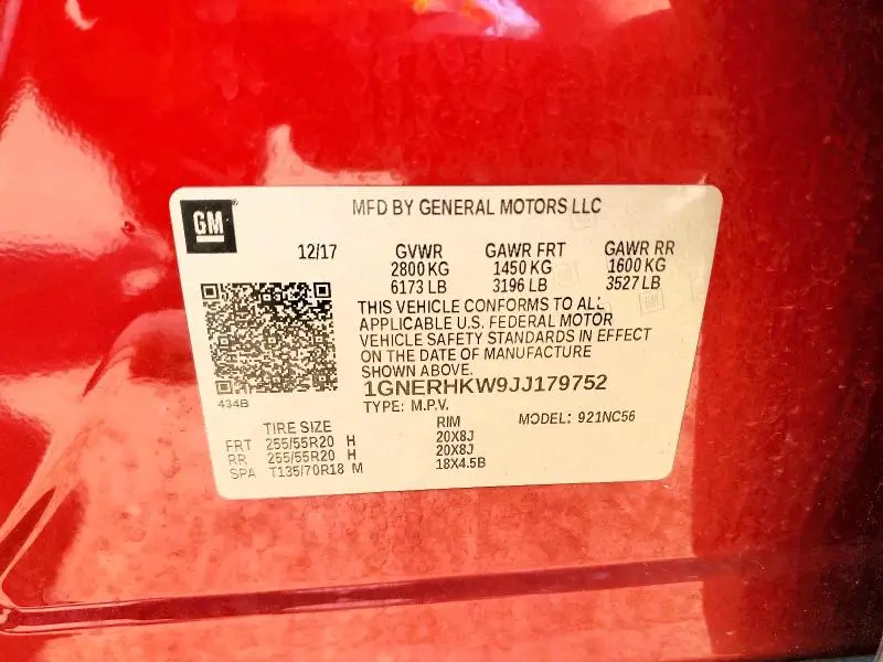 2018 CHEVROLET TRAVERSE LT  