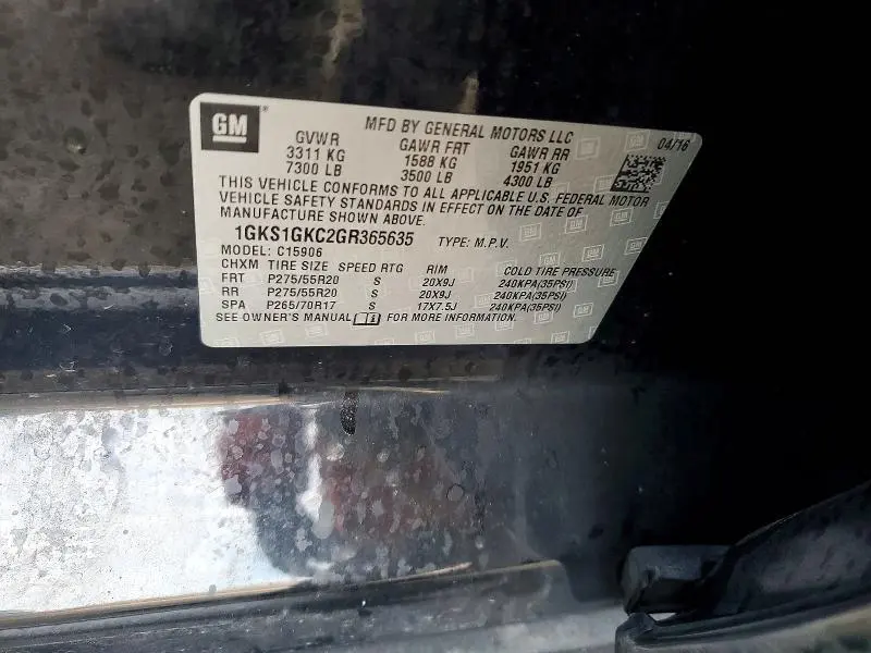 2016 GMC YUKON XL C1500 SLT  