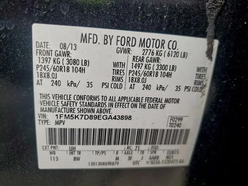 2014 FORD EXPLORER XLT  