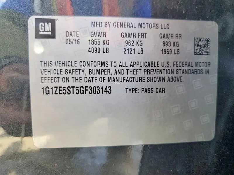 2016 CHEVROLET MALIBU LT  