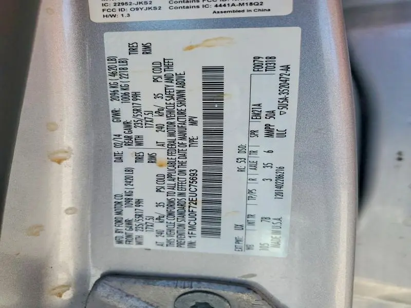 2014 FORD ESCAPE S  