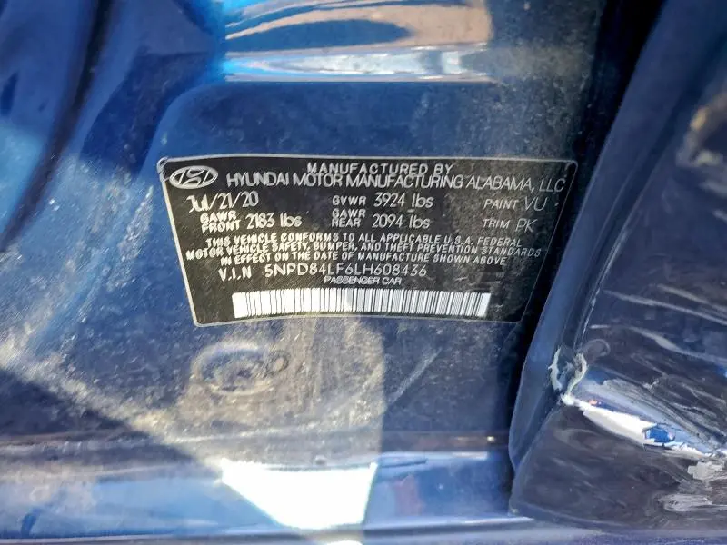 2020 HYUNDAI ELANTRA SEL  