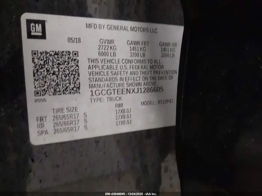 2018 CHEVROLET COLORADO ZR2