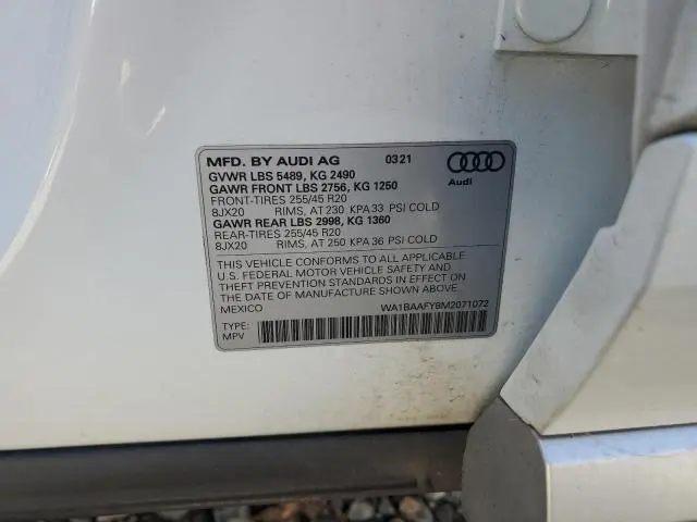 2021 AUDI Q5 PREMIUM PLUS  