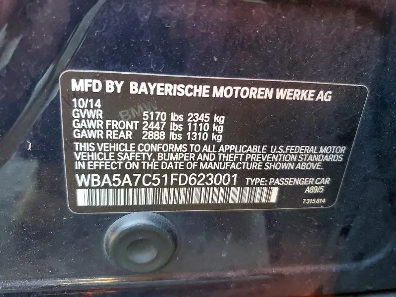 2015 BMW 528 XI  