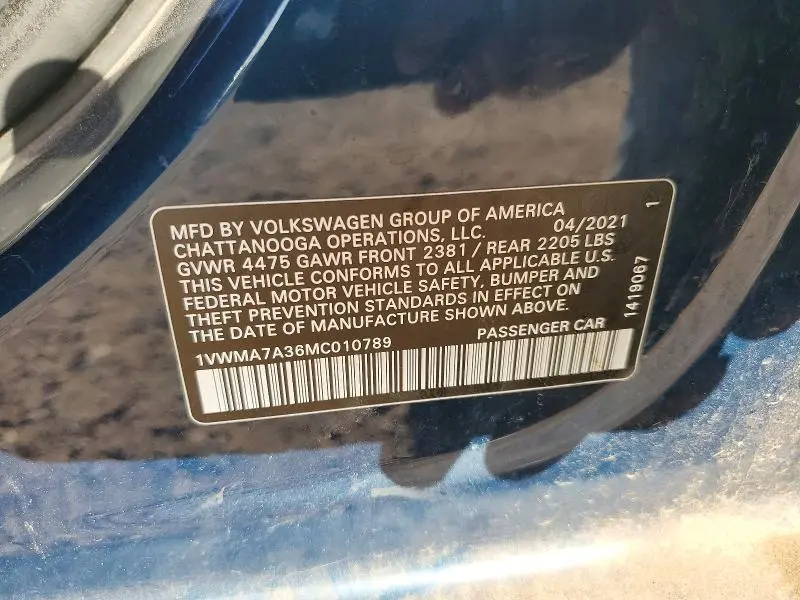 2021 VOLKSWAGEN PASSAT R-LINE  