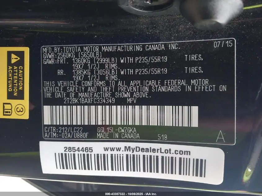 2015 LEXUS RX 350 F SPORT