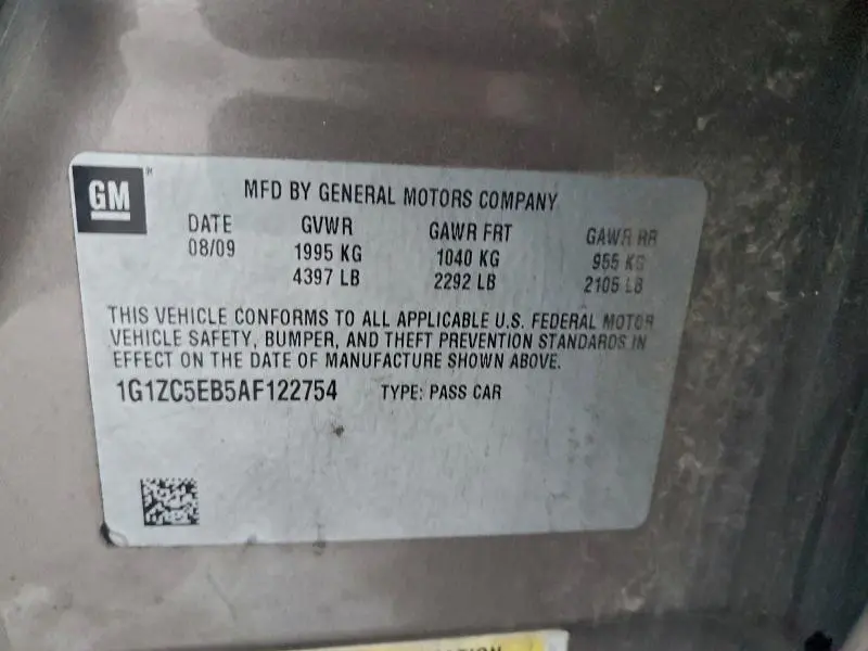 2010 CHEVROLET MALIBU 1LT  