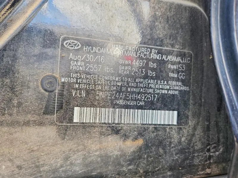 2017 HYUNDAI SONATA SE  